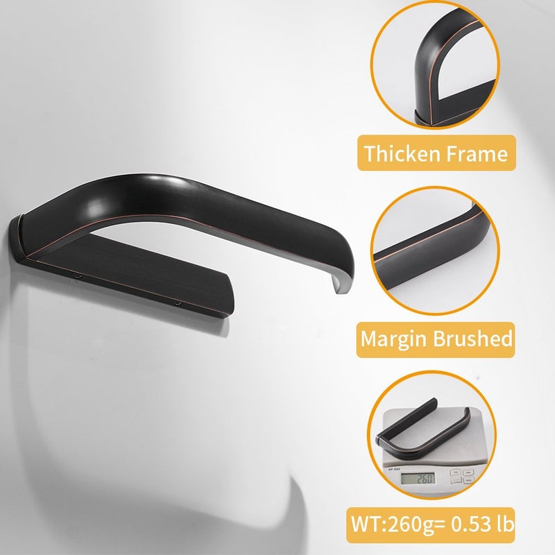 BESy حامل ورق المرحاض من النحاس BESy بتشطيب برونزي مصقول، ملحقات حمام مثبتة على الحائط، حماية من الصدأ - Image 5